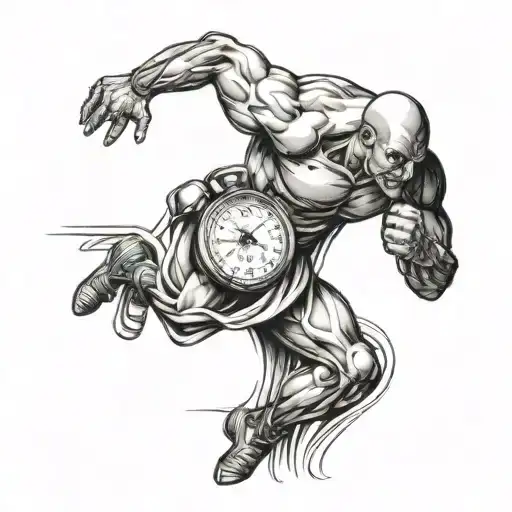 tattoo runner with simple chrono tattoo design idea