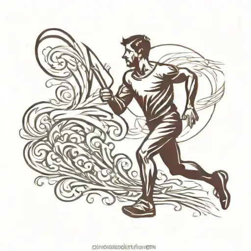 runner man silhouette for wrist tattoo design idea