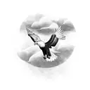 an eagle flying above the clouds tattoo design idea