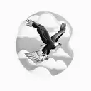an eagle flying above the clouds tattoo design idea