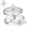 fleur de lis wedding rings tattoo design idea