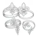 fleur de lis wedding rings tattoo design idea