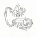 fleur de lis wedding rings tattoo design idea
