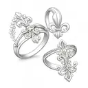 fleur de lis wedding rings tattoo design idea