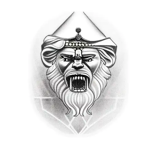 Samson from the Bible tattoo design idea
