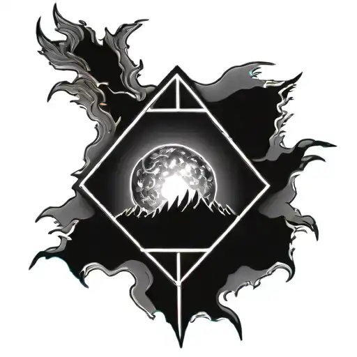 sun and Aurora borealis tattoo design idea