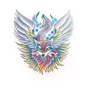 phoenix and wolf tattoo design idea