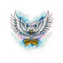 phoenix and wolf tattoo design idea