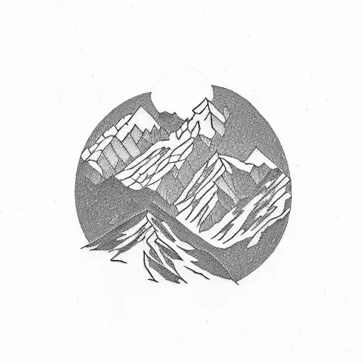Teton Mountains tattoo design idea
