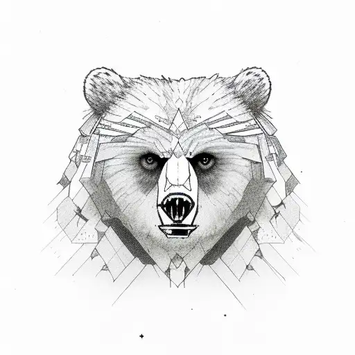 Half dirty, half clean spirit bear tattoo design idea