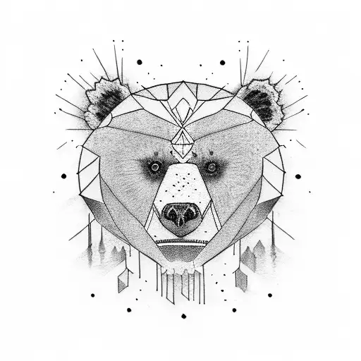 Half dirty, half clean spirit bear tattoo design idea