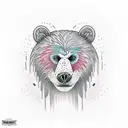 Half dirty, half clean spirit bear tattoo design idea