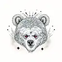 Half dirty, half clean spirit bear tattoo design idea