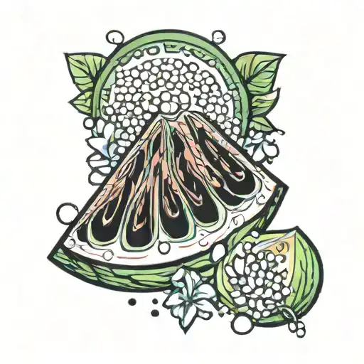watermelon & crystals  tattoo design idea