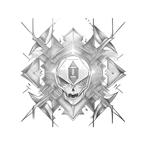 cyber sigil fallen tattoo design idea