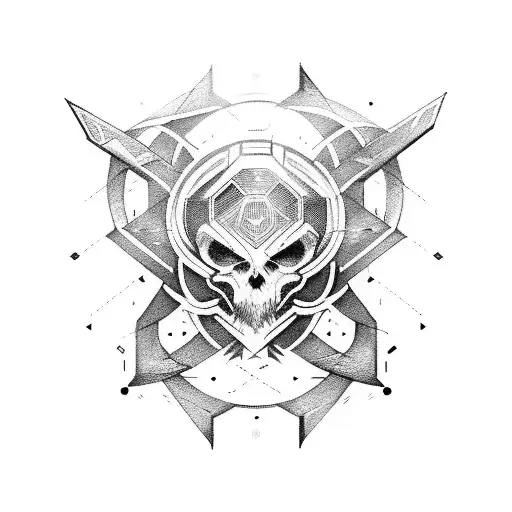 cyber sigil fallen logo tattoo design idea