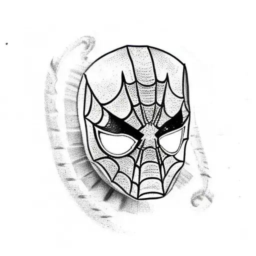 prehispanic spiderman mask  tattoo design idea