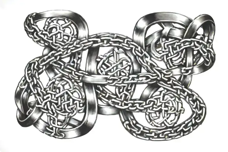 Double Helix DNA , represented as chains , with chains  broken free at the end representing freedom tattoo design idea