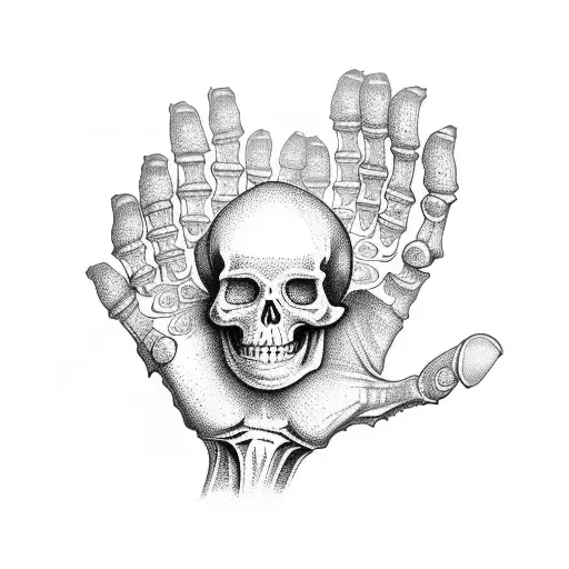 skeleton hand  tattoo design idea