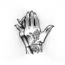 skeleton hand  tattoo design idea
