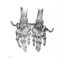 skeleton hand  tattoo design idea