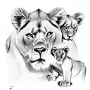 lioness with cubs tattoo design idea