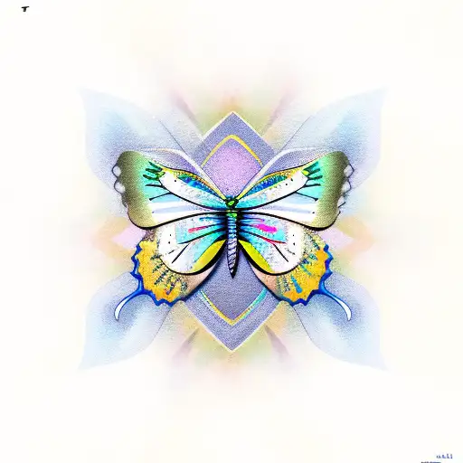 Butterfly with a name & date  tattoo design idea