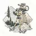 topography, polygonometry, geodesy, forest, river, surveyor, surveyor, mountains, nature, scale, level, total station. tattoo design idea