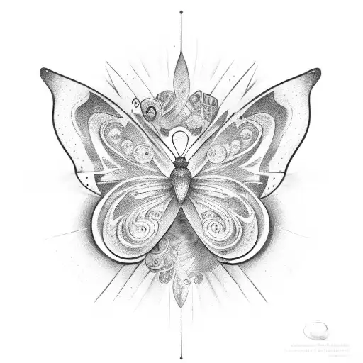 butterfly with peace creepiness and soul tattoo design idea