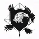 symmetrical dual eagle tattoo design idea
