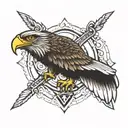 symmetrical eagle tattoo design idea