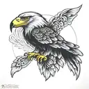 symmetrical eagle tattoo design idea