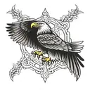 symmetrical eagle tattoo design idea