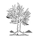 Olive tree with free palestine tattoo design idea