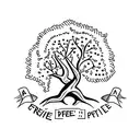 Olive tree with free palestine tattoo design idea