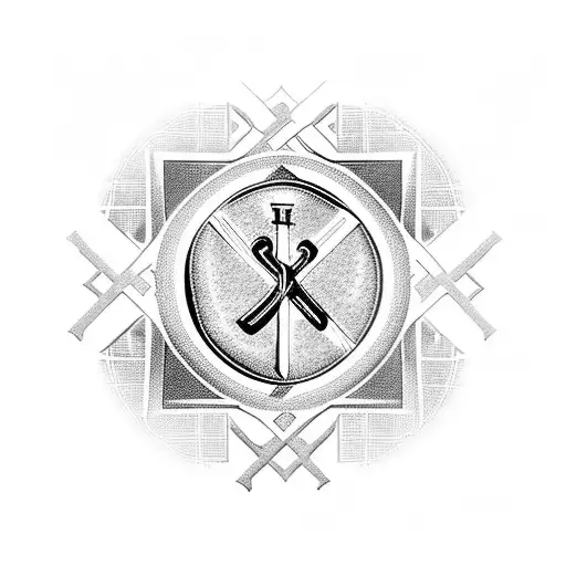 Chi Rho Cross, with Mary and Jesus Immaculate Hearts, with Alpha and Omega Symbols tattoo design idea