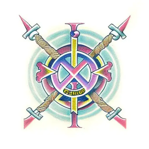 chi rho cross, with alpha and omega tattoo design idea