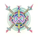 chi rho cross, with alpha and omega tattoo design idea