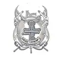 chi rho cross, with alpha and omega tattoo design idea