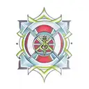 chi rho cross, with alpha and omega tattoo design idea
