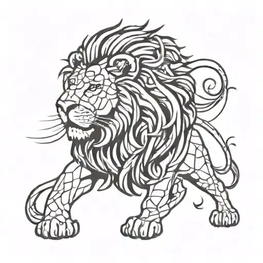 Lion continuous line tattoo tattoo design idea