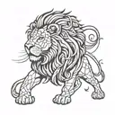 Lion continuous line tattoo tattoo design idea