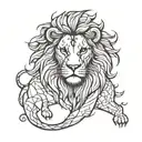 Lion continuous line tattoo tattoo design idea