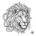 Lion continuous line tattoo tattoo design idea
