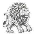 Lion continuous line tattoo tattoo design idea