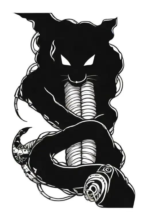robot snake wrapped around arm tattoo design idea