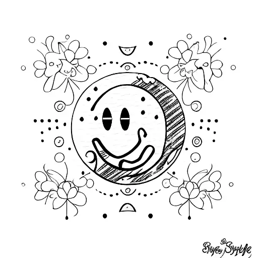 a smiley face  tattoo design idea