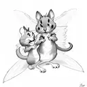 tom and jerry with wings tattoo design idea