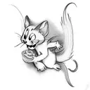 tom and jerry with wings tattoo design idea
