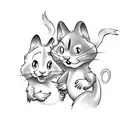 tom and jerry with wings tattoo design idea